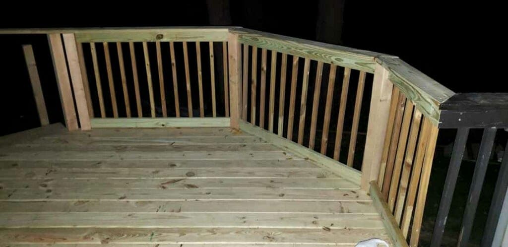 Deck surface and railing