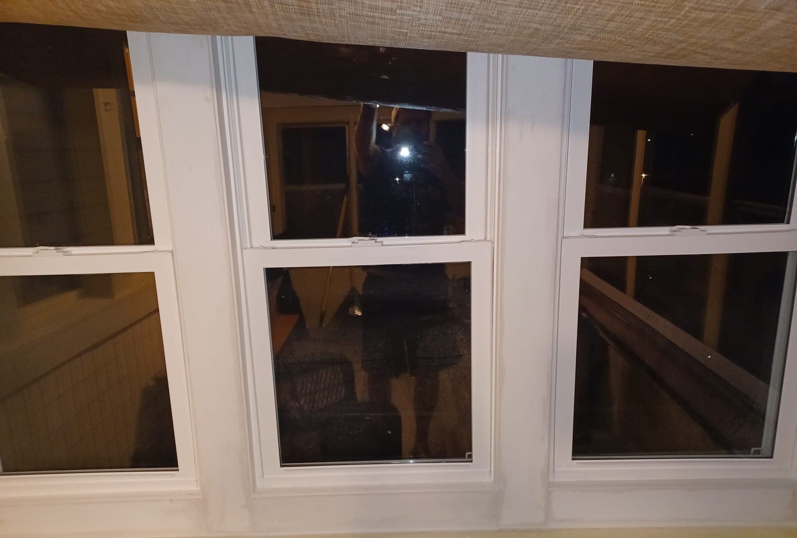 Window trim in a sunroom