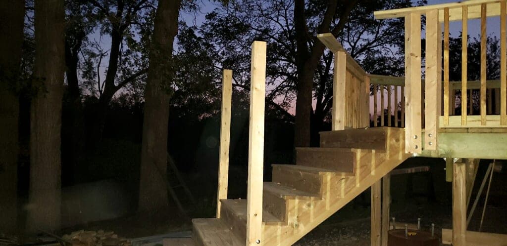 New deck stairs and handrail